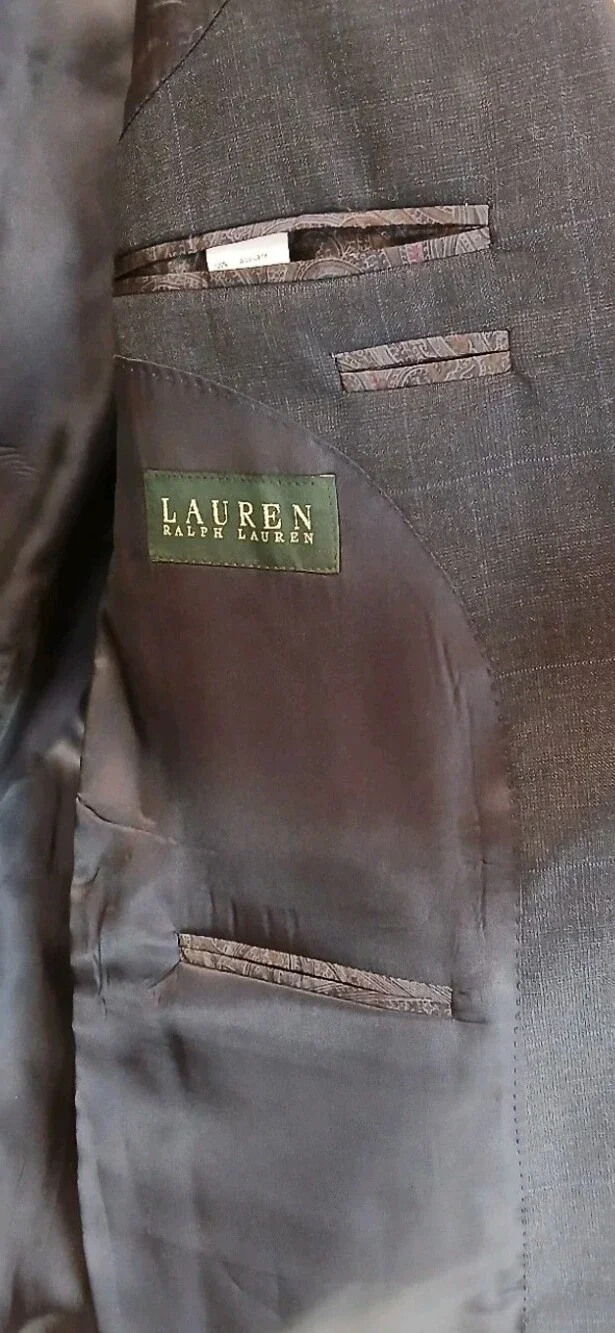 Blue Lauren Ralph Lauren Mens 42R Canada Made Blazer Suit Jacket Wool Two Button